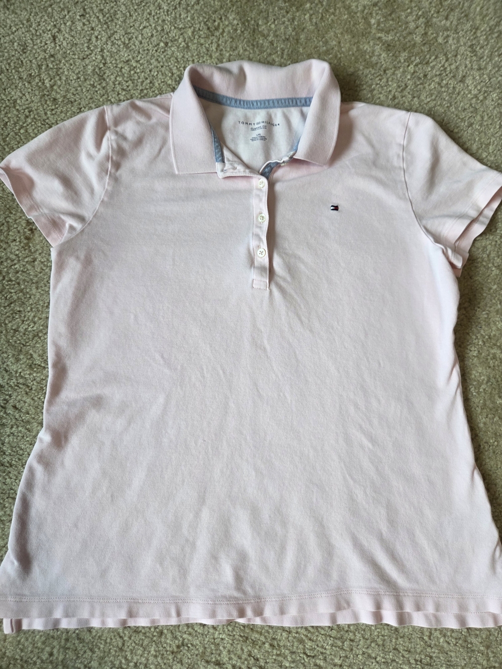 Tommy Hilfiger Light Pink Women’s Short-Sleeve Polo Size Large